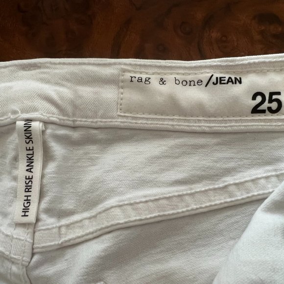 NWT Rag & Bone High Rise Ankle Skinny - White Size 25 - Picture 3 of 5